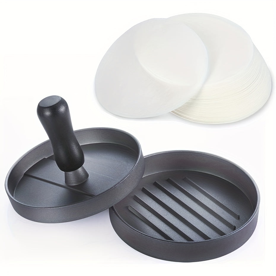 Burger Press 100 Patty Papers, Aluminum Non-Stick Hamburger Patty Maker Mold