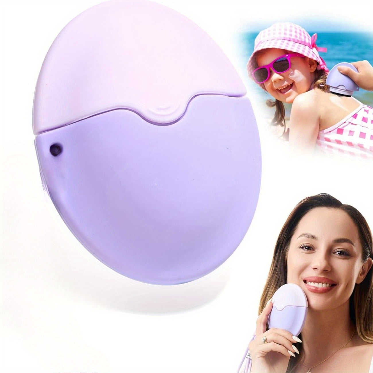 Sunscreen Applicator - Portable Sunscreen Roller Sponge Applicator with Protective Cap