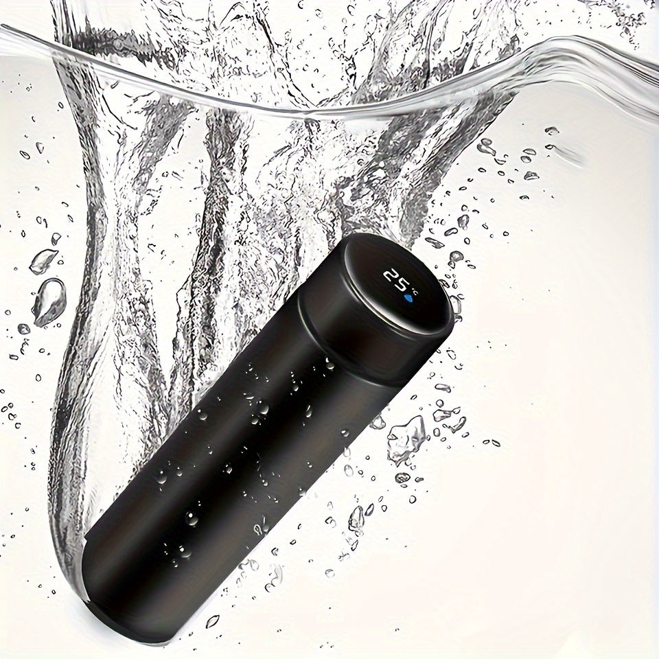 1pc 500ml/17oz Insulated Stainless Steel Temperature Display Water Cup