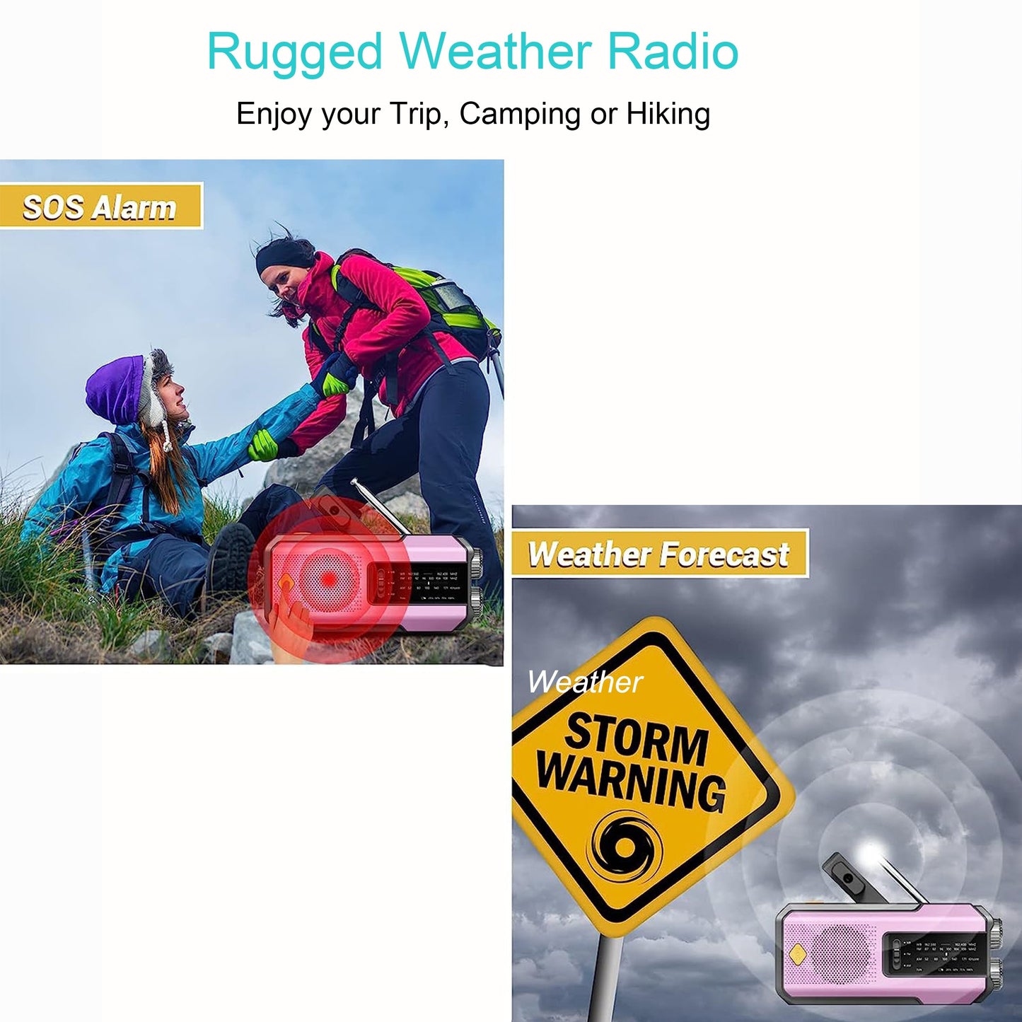 Daykit Emergency Hand Crank Radio with 3-LED Flashlight
