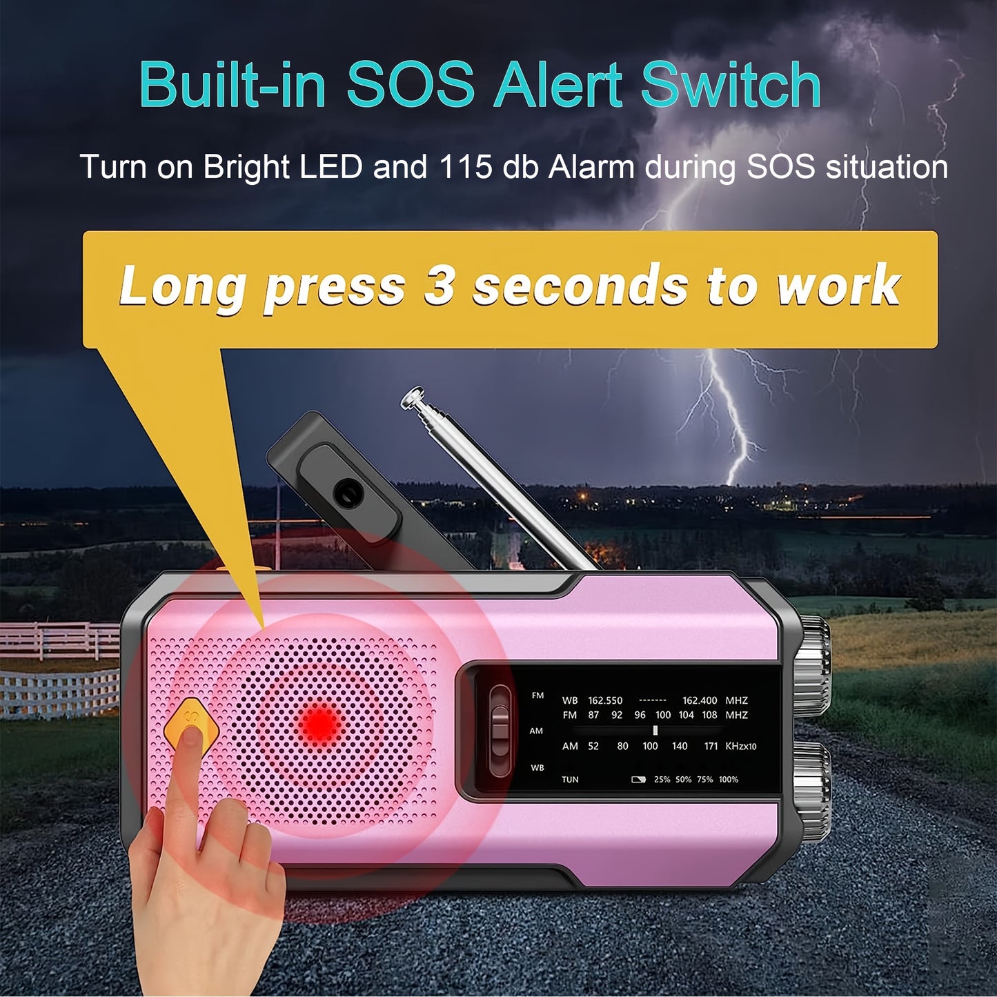 Daykit Emergency Hand Crank Radio with 3-LED Flashlight