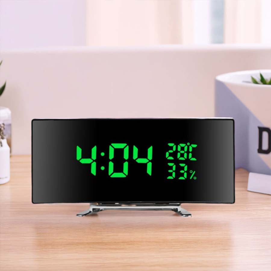 1pc 6.6-Inch Multifunctional LED Alarm Clock with a Curved Large Screen Display