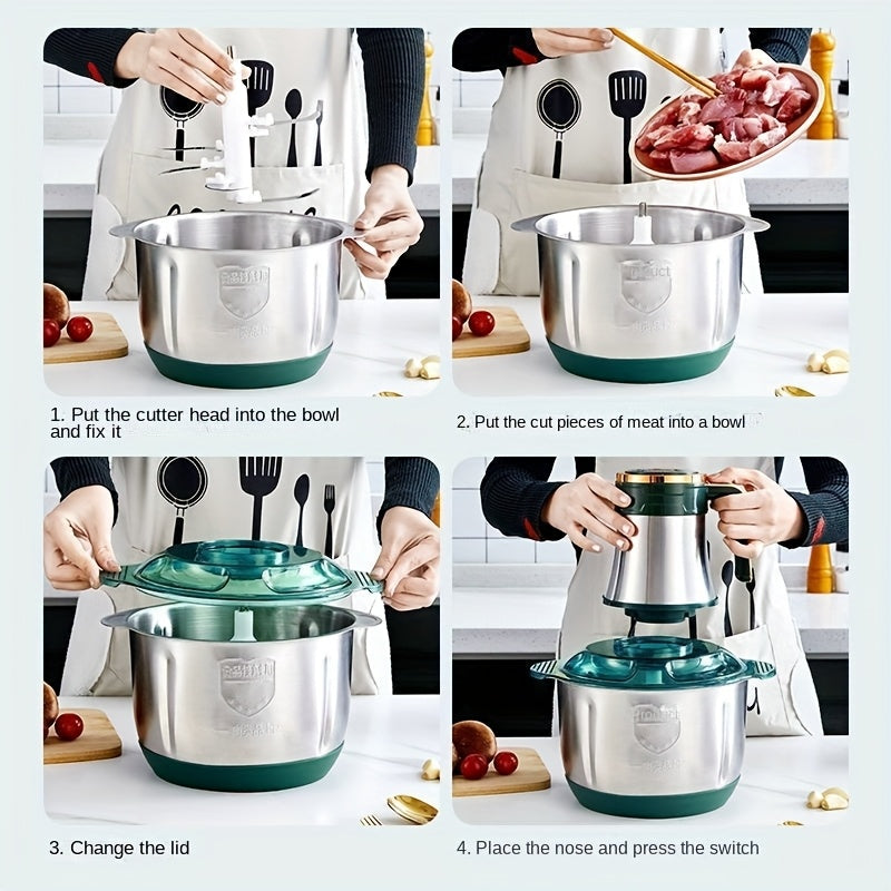 Electric Meat Grinder, Food Processor 5L Stainless Steel And Noodle Machine