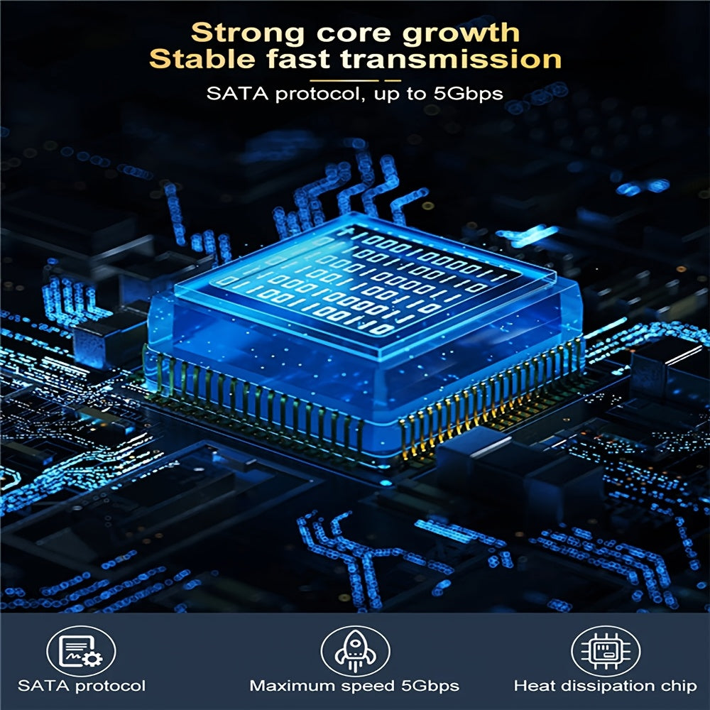 Dual protocol SATA/NVME solid-state hard drive box with 5.08cm -1 line notebook M.2 external hard drive box