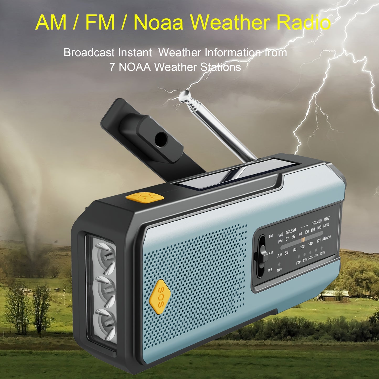 Daykit Emergency Hand Crank Radio with 3-LED Flashlight