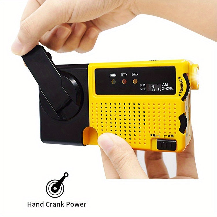 Emergplan Classic Portable Mini Hand Crank Emergency Radio with LED Flashlight