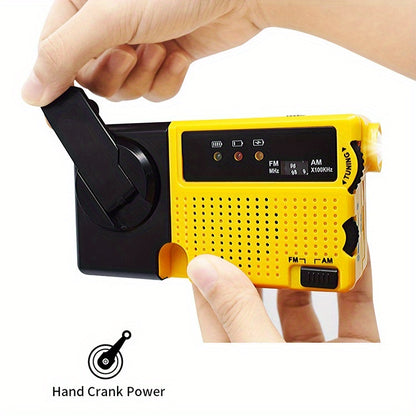 Emergplan Classic Portable Mini Hand Crank Emergency Radio with LED Flashlight
