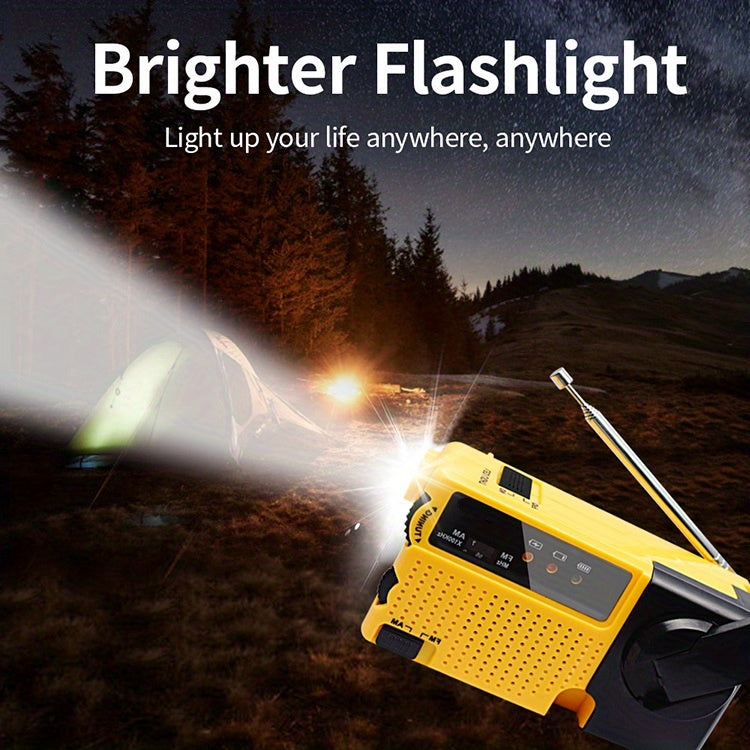 Emergplan Classic Portable Mini Hand Crank Emergency Radio with LED Flashlight
