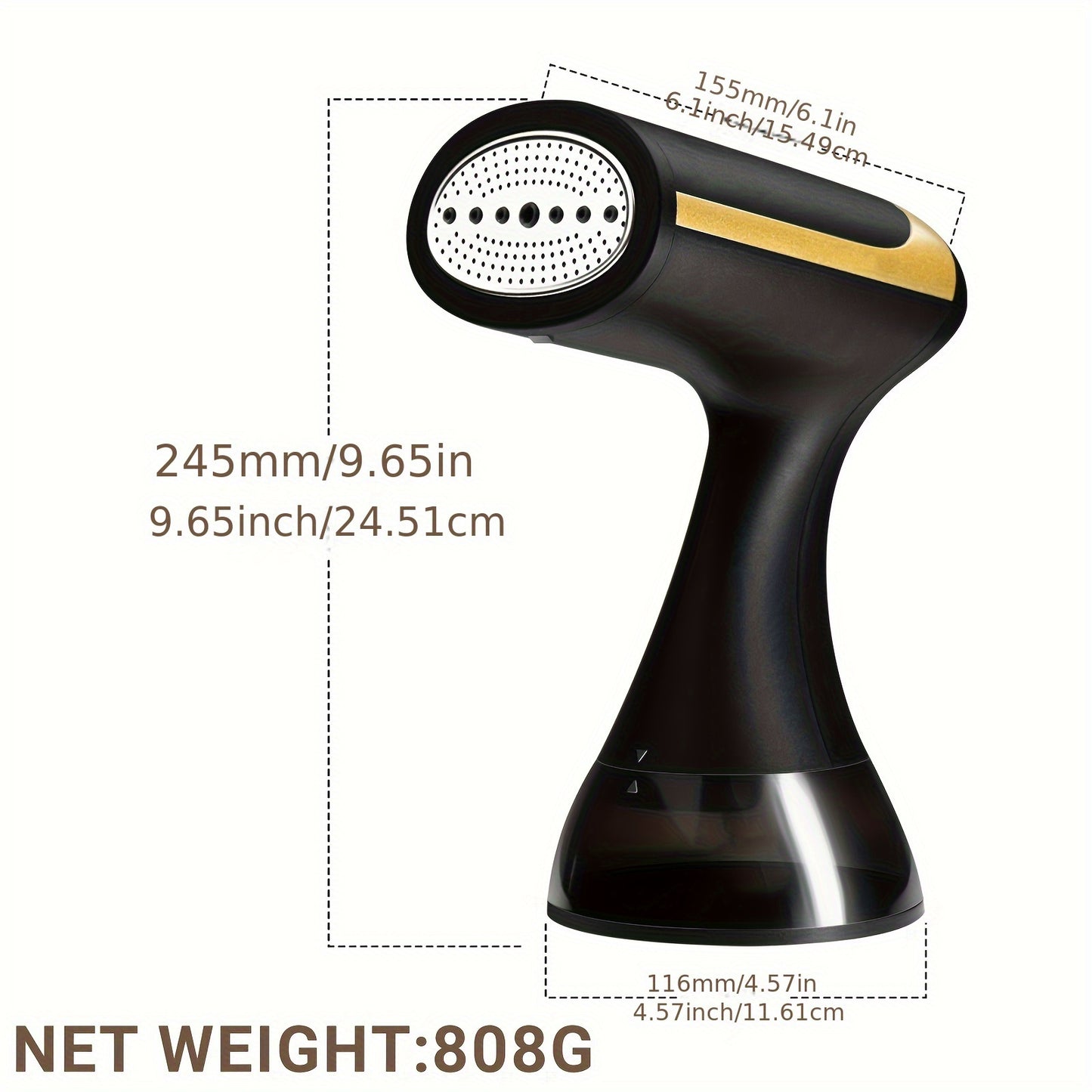 1500W Portable Garment Steamer - 230V, European Plug, Plastic, Wrinkle Removal for Clothes