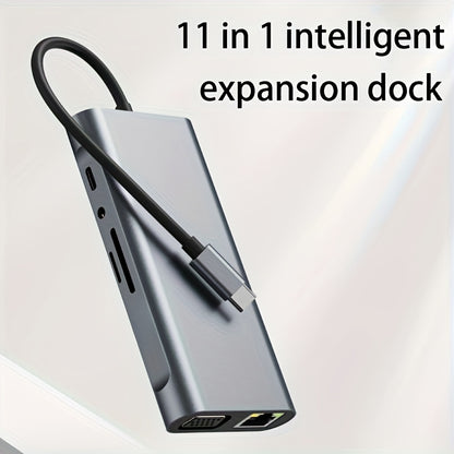 11-in-1 Type-C USB-C Expansion Dock with Multiple USB-C Ports
