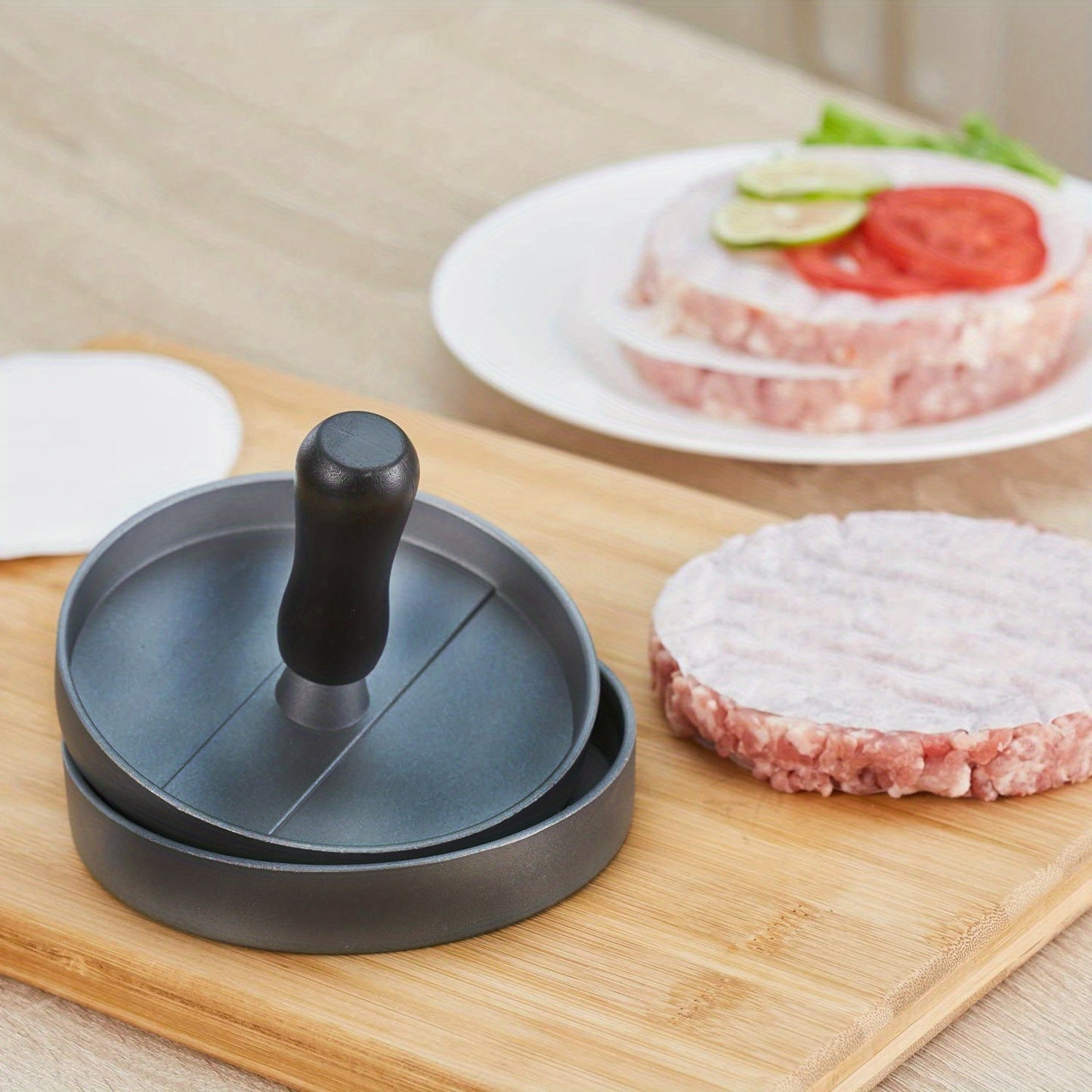 Burger Press 100 Patty Papers, Aluminum Non-Stick Hamburger Patty Maker Mold