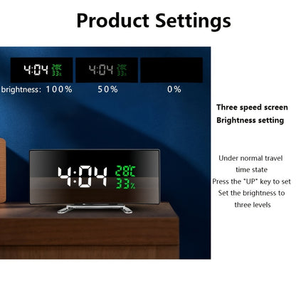 1pc 6.6-Inch Multifunctional LED Alarm Clock with a Curved Large Screen Display