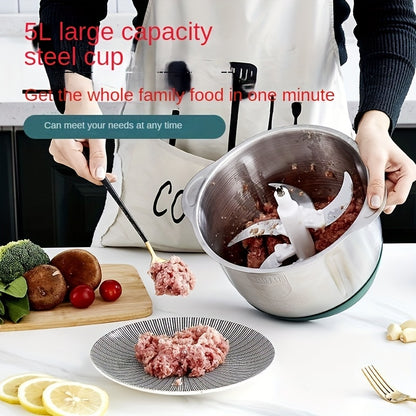 Electric Meat Grinder, Food Processor 5L Stainless Steel And Noodle Machine