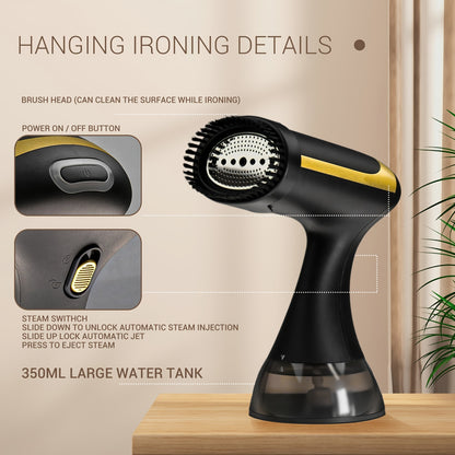 1500W Portable Garment Steamer - 230V, European Plug, Plastic, Wrinkle Removal for Clothes