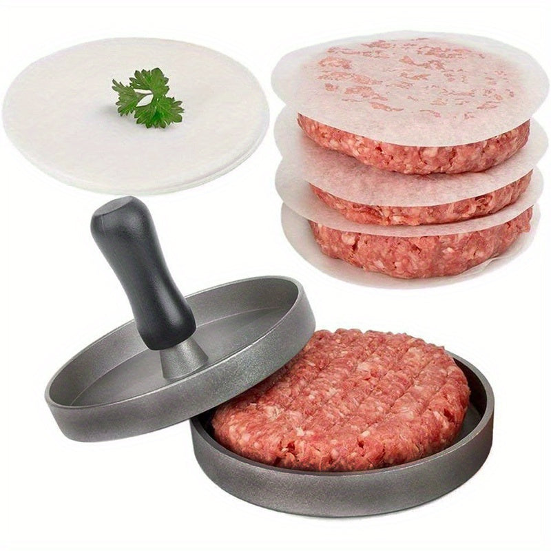 Burger Press 100 Patty Papers, Aluminum Non-Stick Hamburger Patty Maker Mold
