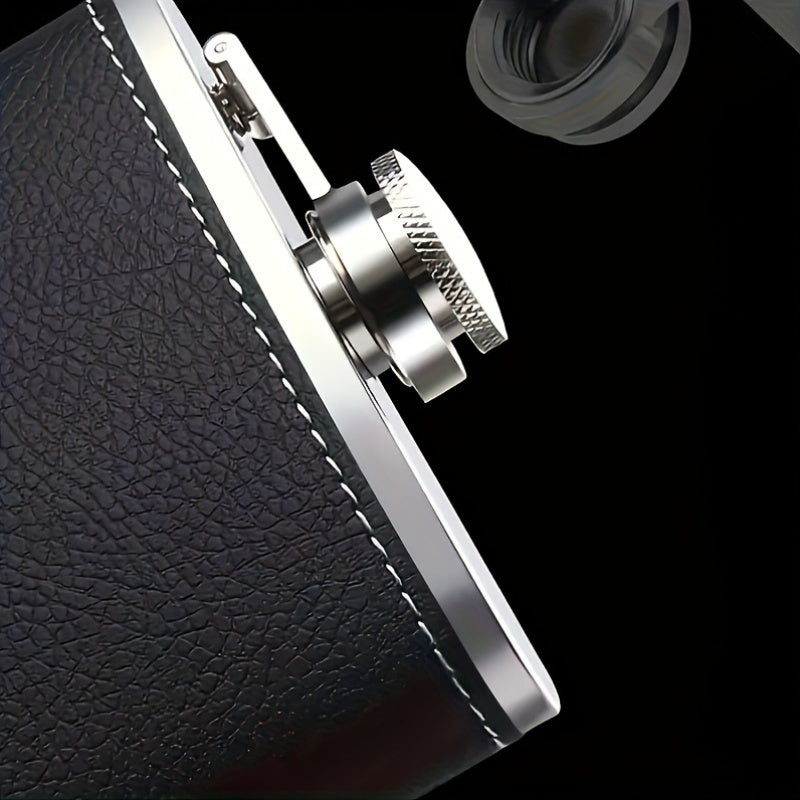 A Black Leather Wine Bottle Gift Box Set
