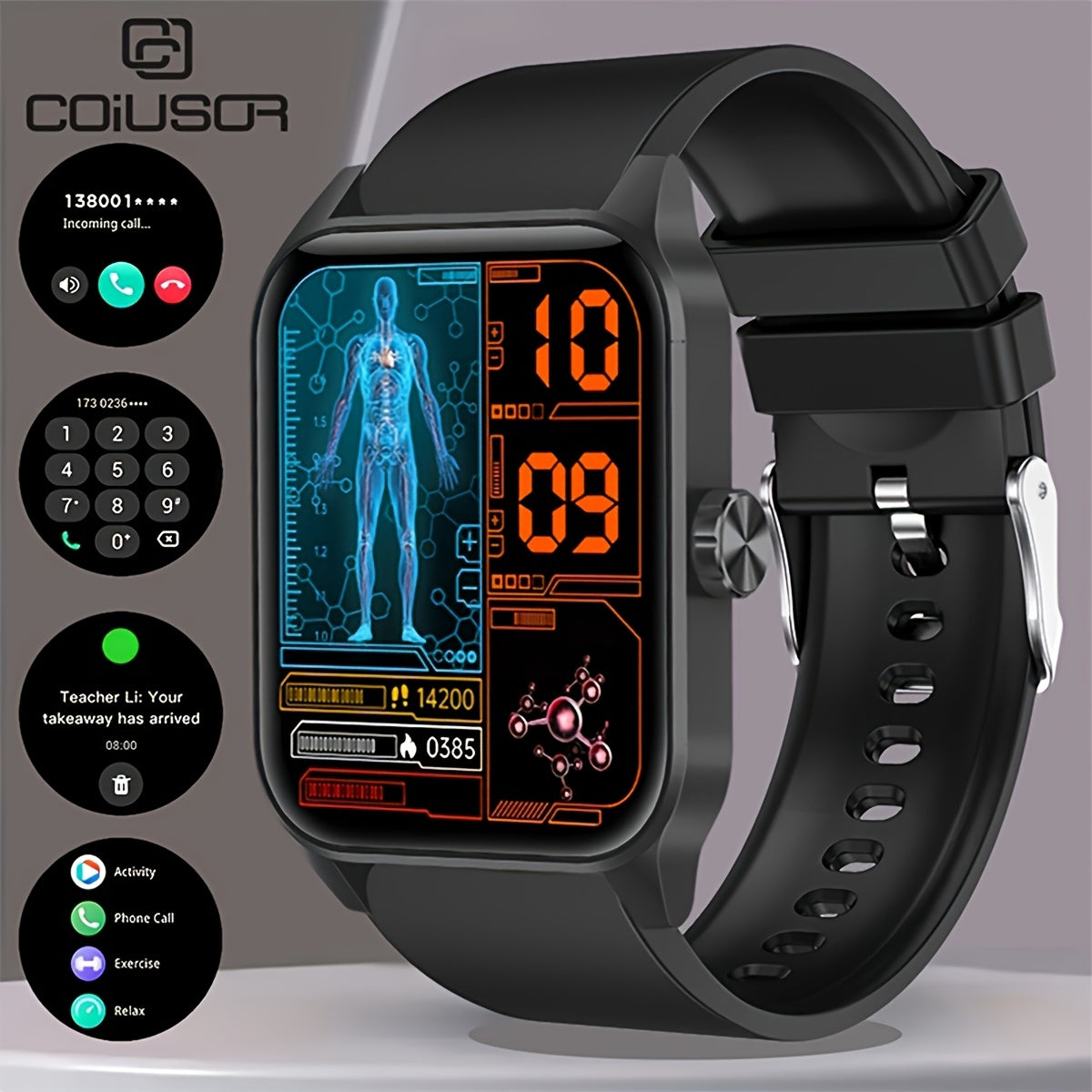 Coiusor Men'S Smart Watch - 4.7cm HD Full Touch Screen,