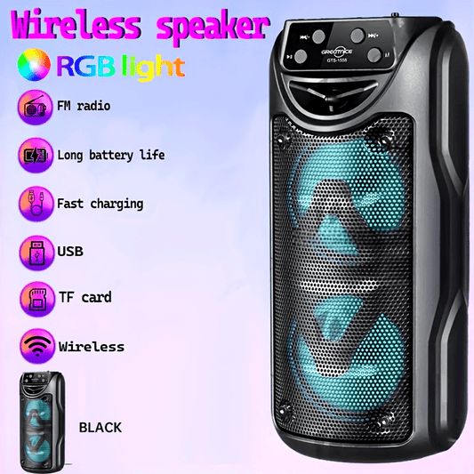 Portable Wireless Outdoor Speaker with LED Lights