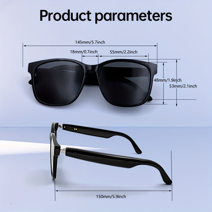 Smart Glasses with 144 Languages, Blue Light Filtering Polarized Lenses, Low Latency Audio