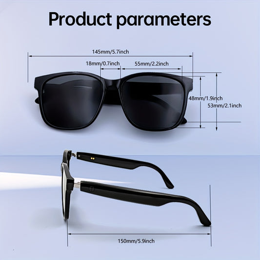 Smart Glasses with 144 Languages, Blue Light Filtering Polarized Lenses, Low Latency Audio