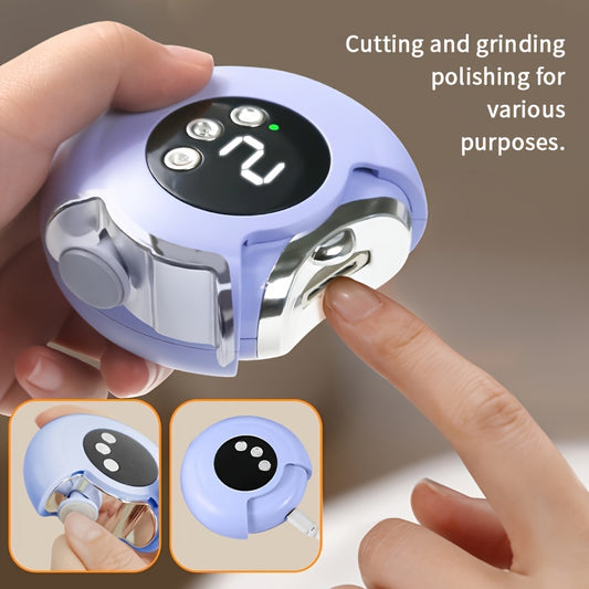 Electric Nail Clipper and Polisher | USB Rechargeable with LED Light