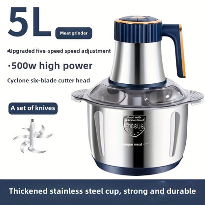 Electric Meat Grinder, Food Processor 5L Stainless Steel And Noodle Machine