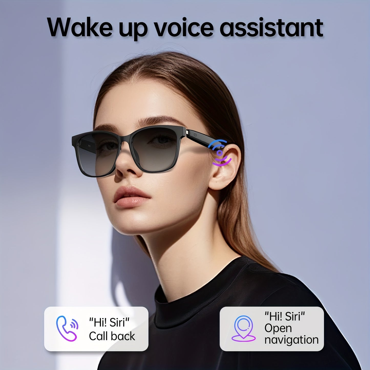 Smart Glasses with 144 Languages, Blue Light Filtering Polarized Lenses, Low Latency Audio
