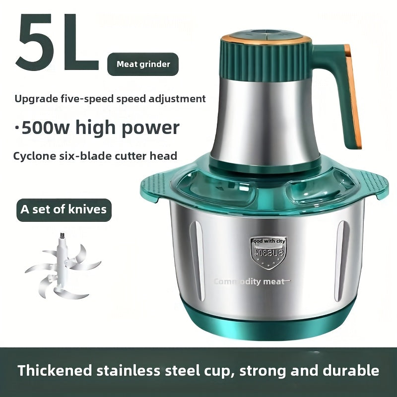 Electric Meat Grinder, Food Processor 5L Stainless Steel And Noodle Machine