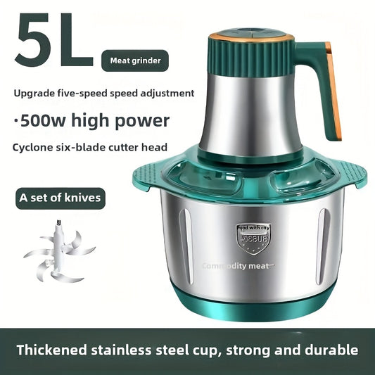Electric Meat Grinder, Food Processor 5L Stainless Steel And Noodle Machine