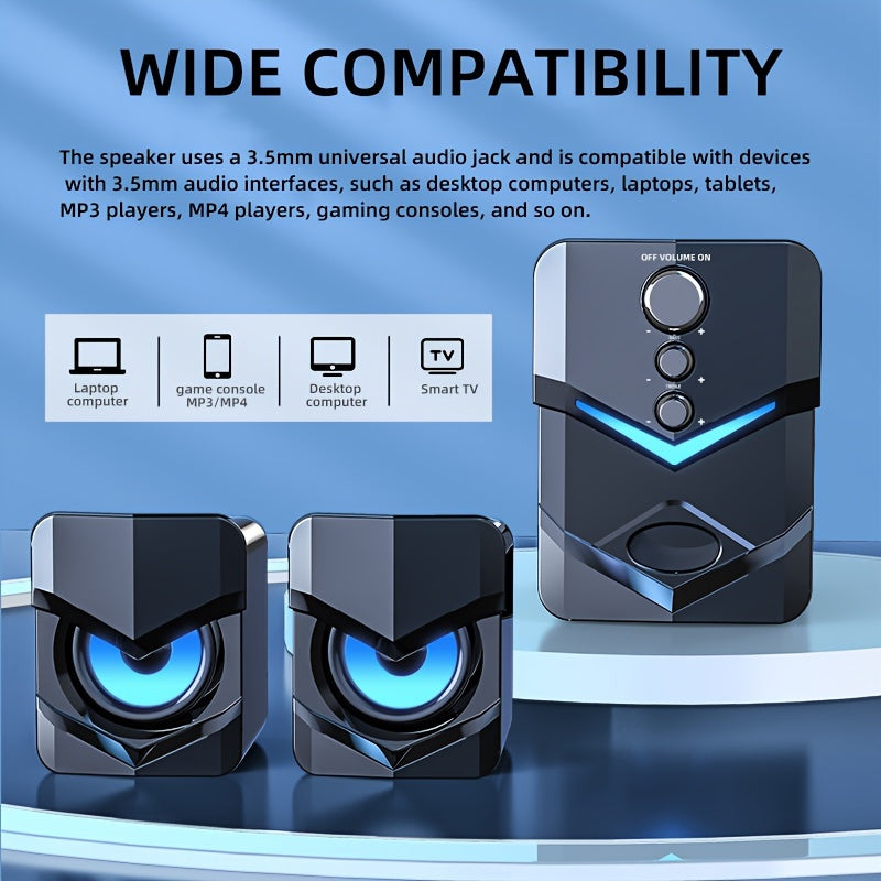 High-Quality 2.1 Stereo Desktop Speaker with LED Ambient Lighting