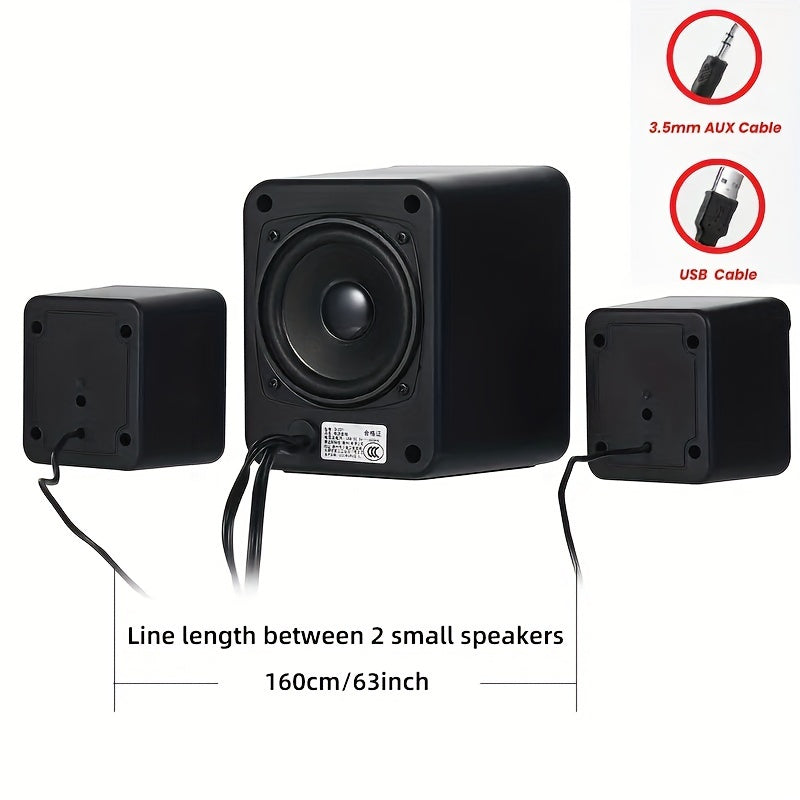 High-Quality 2.1 Stereo Desktop Speaker with LED Ambient Lighting