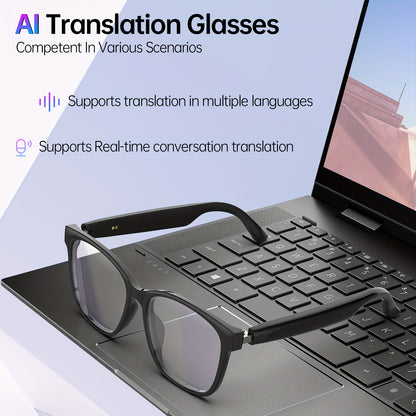 Smart Glasses with 144 Languages, Blue Light Filtering Polarized Lenses, Low Latency Audio