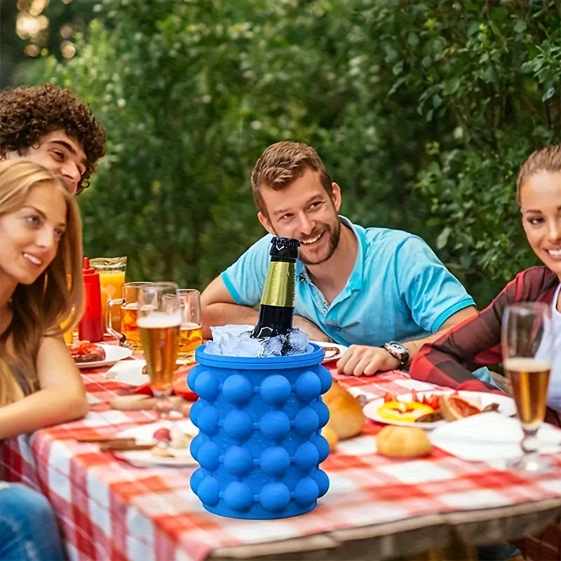 Large Silicone Ice Cube Tray Quick Freeze Ice Bucket