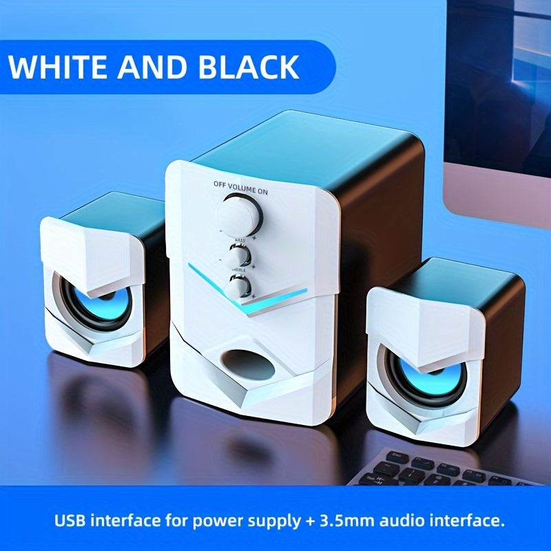 High-Quality 2.1 Stereo Desktop Speaker with LED Ambient Lighting