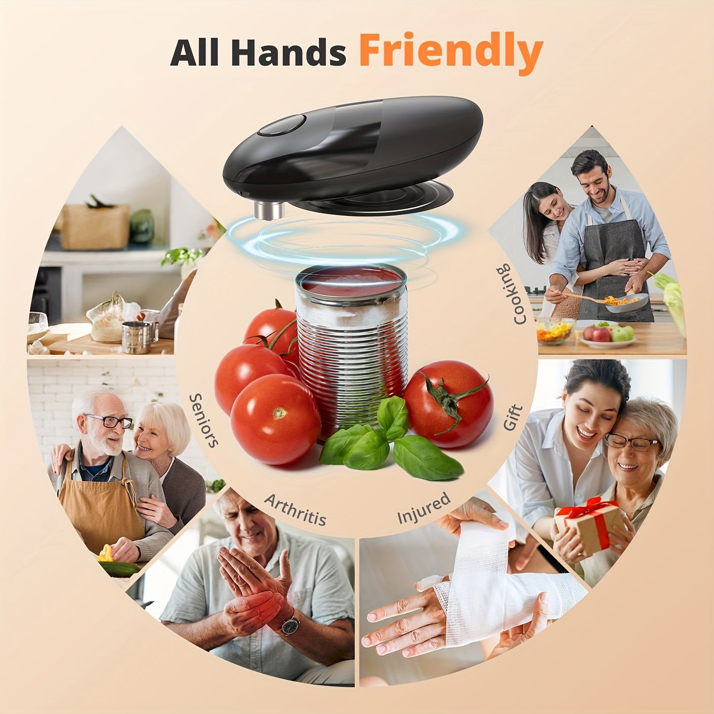 Automatic Can Opener with Smooth Edges