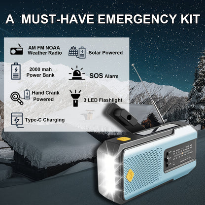Daykit Emergency Hand Crank Radio with 3-LED Flashlight