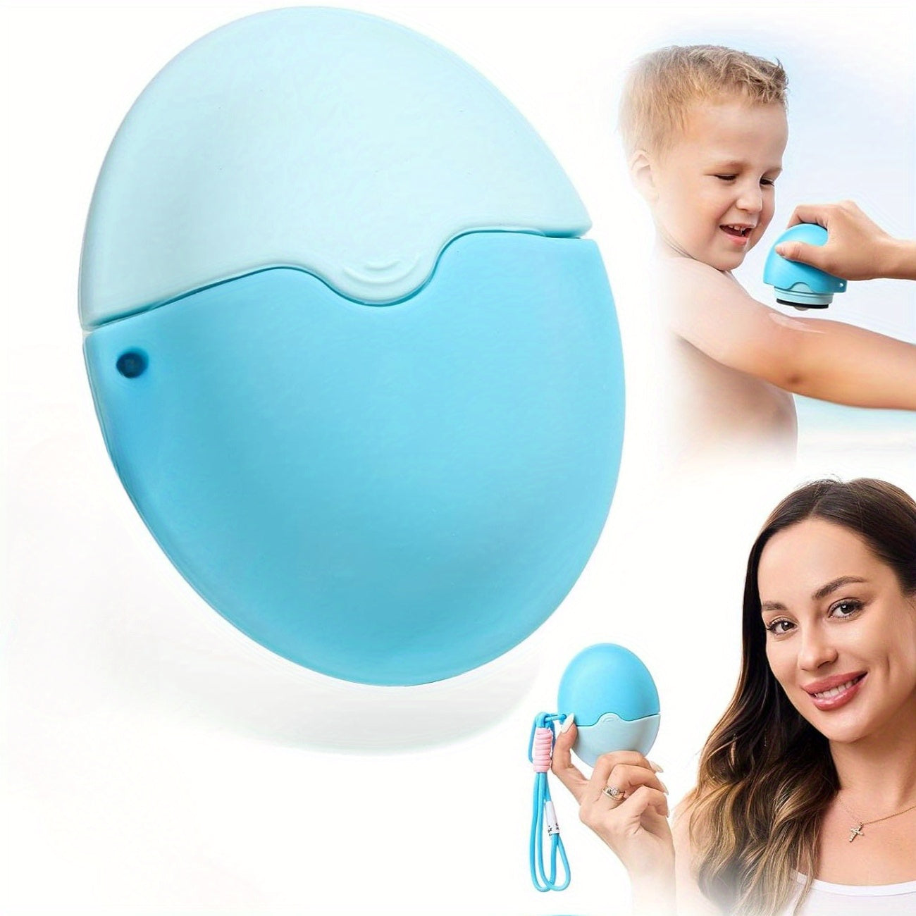 Sunscreen Applicator - Portable Sunscreen Roller Sponge Applicator with Protective Cap