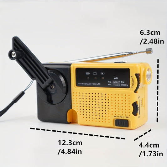 Emergplan Classic Portable Mini Hand Crank Emergency Radio with LED Flashlight