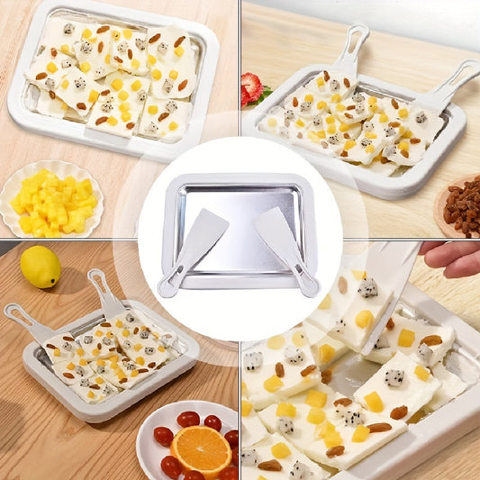 1pc Stainless Steel Manual Ice Cream Maker