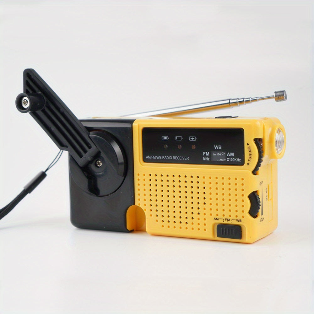 Emergplan Classic Portable Mini Hand Crank Emergency Radio with LED Flashlight