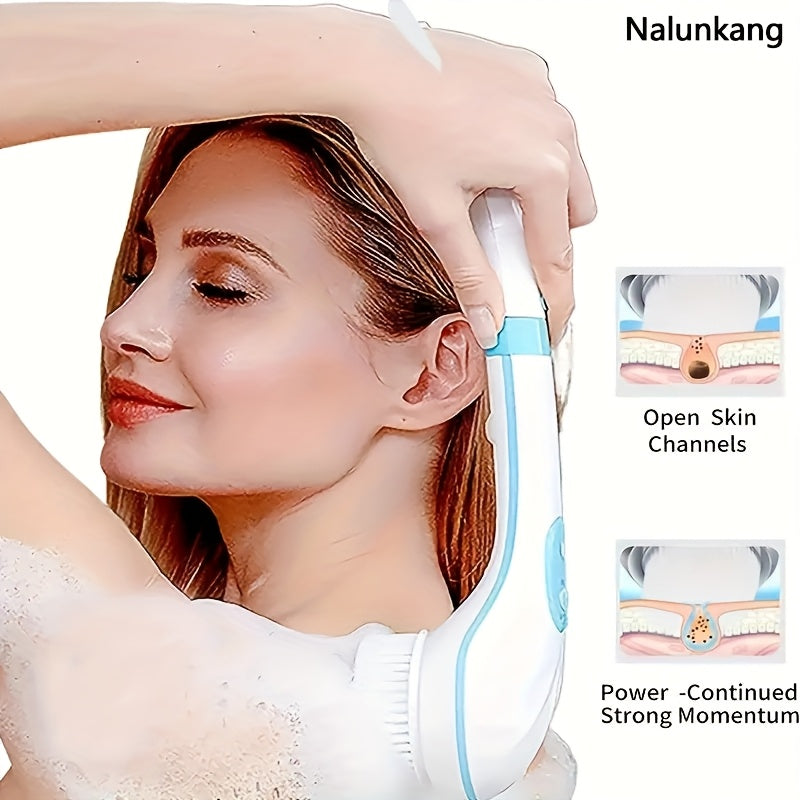 A Electric Bath Shower Brush with 6 Intensity Level Adjustments
