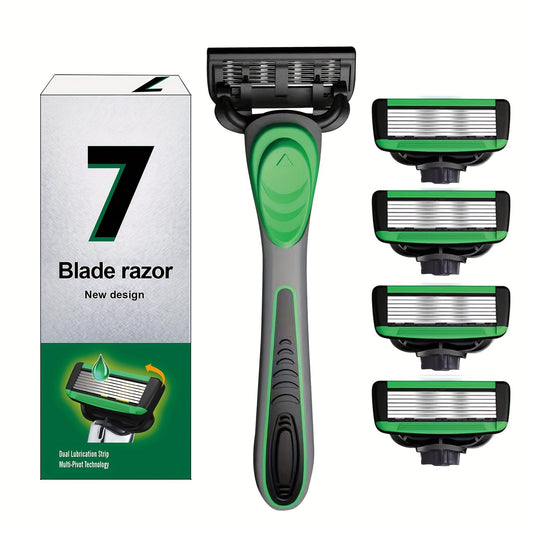 Shaving Razor Set, Dual Lubrication Strip, Silicone Lubrication Strip