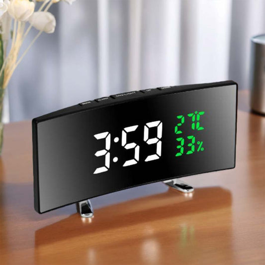 1pc 6.6-Inch Multifunctional LED Alarm Clock with a Curved Large Screen Display