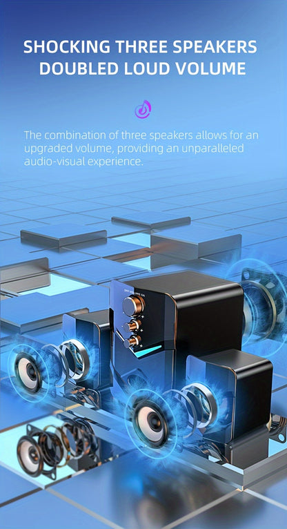High-Quality 2.1 Stereo Desktop Speaker with LED Ambient Lighting