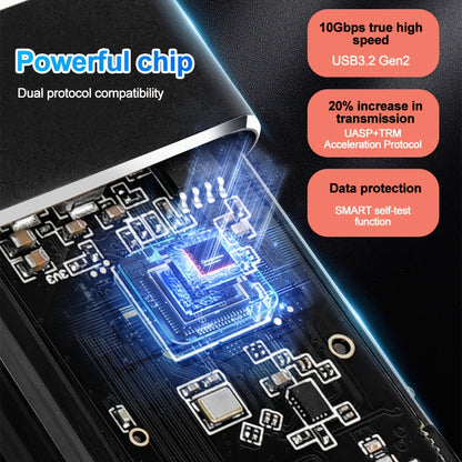 Dual protocol SATA/NVME solid-state hard drive box with 5.08cm -1 line notebook M.2 external hard drive box