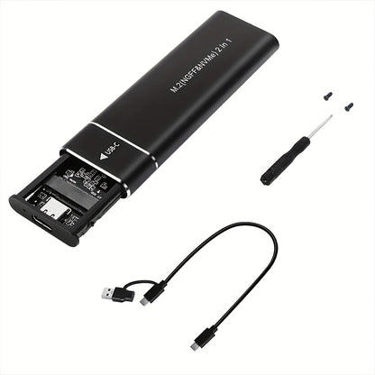 Dual protocol SATA/NVME solid-state hard drive box with 5.08cm -1 line notebook M.2 external hard drive box
