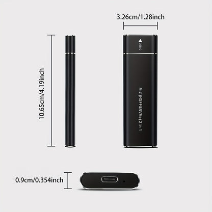Dual protocol SATA/NVME solid-state hard drive box with 5.08cm -1 line notebook M.2 external hard drive box