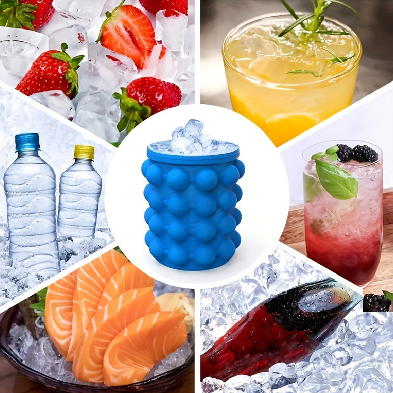 Large Silicone Ice Cube Tray Quick Freeze Ice Bucket