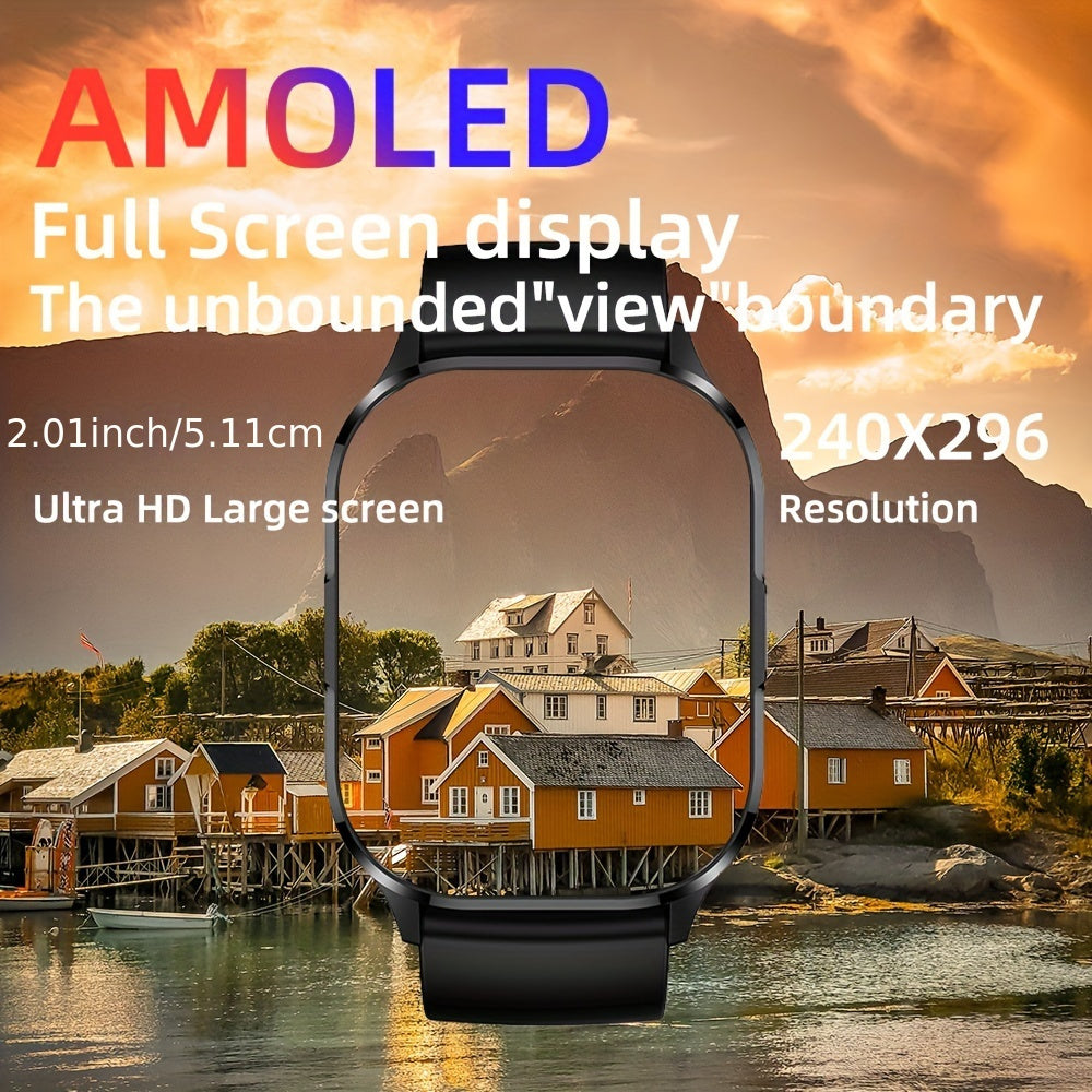 SENBONO Smart Watch - 5.11cm Amoled HD Display, Wireless Calls, Customizable Faces