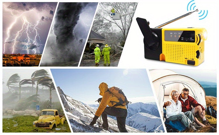 Emergplan Classic Portable Mini Hand Crank Emergency Radio with LED Flashlight